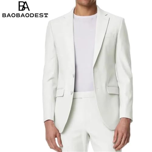 Men's 2-Piece Slim Fit Suit Set Prom/Wedding Formal Attire (Jacket+Pants) with Tie4