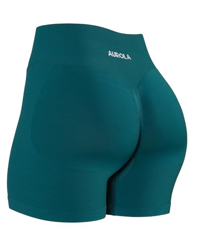 Image of AUROLA Influence Workout Shorts for Women,2.5 3.5 4.5 5.5 6.5 No Roll Up Squat Proof Scrunch Seamless Compression Gym Short