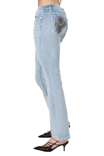 Miss Me Women's Ethereal Wings Stitch Low-Rise Bootcut Jeans3