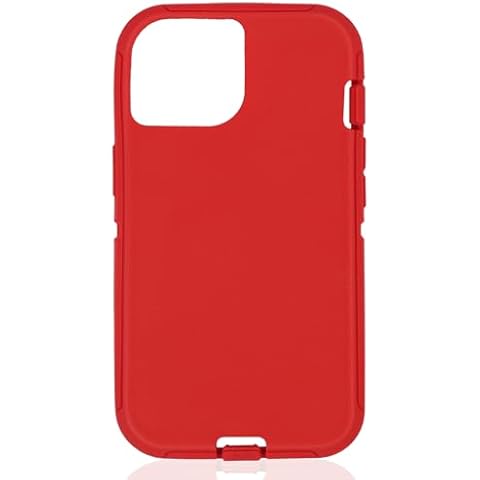 Replacement TPE Rubber Outer Skin Compatible with Otterbox Defender Case for iPhone 12/iPhone 12 Pro (Red) Cover