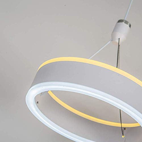 Lustre LED moderne blanc en fer et acrylique réglable pour salon