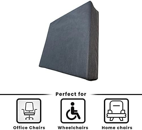 Brillars® Wheelchair Cushion Foam Ergonomic Posture Seat Pads Comfort Car Hip, Tailbone Support Pressure Sore Relief Office Chairs, Car Seats Vinyl Wipeable Black Cover (16" x 16" x 2")