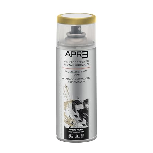 APR3 - S400MET5 Smalto Spray Effetto Metalli Preziosi, Colore Specchiante Oro, Bomboletta Spray in Banda Stagnata 100% Riciclabile all'Infinito da 400 ml