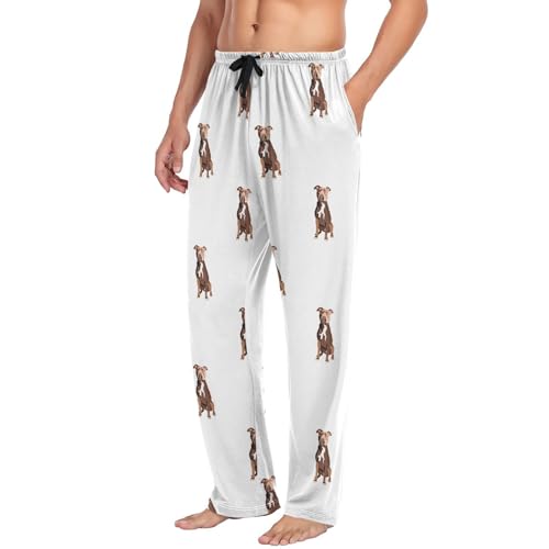vvfelixl Mens Pajama Pants German Shepherd Dog Men's Pajama Bottoms Sleep Lounge Pj Pants for Men Drawstring Pockets S3