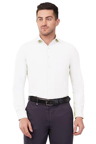 Image of SaintX Men's Premium Solid Formal Shirt | Slim Fit | Plain Full Sleeve | Feather Touch Soft Finish | Wrinkle Resistant | No Ironing Required | 360 Highly Stretchable Fabric