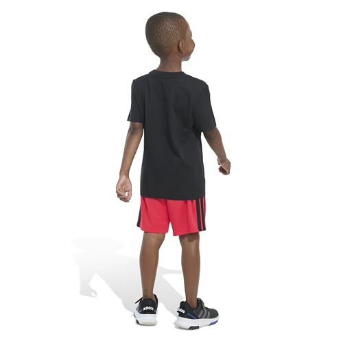 Image of adidas Boys' Short Sleeve Graphic Cotton Tee Shirt and 3-stripe Short Set