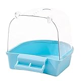 Suammiitstrieadea Baignoire pour oiseaux inséparables et perruches Bleu