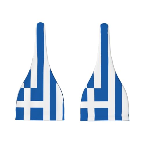 Newborn Baby Hat, Greek Flag Print Soft Top Knot Beanie Cap, Cute Baby Headwear for 0-6 Months Black3