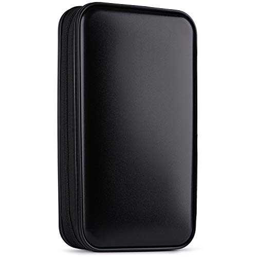 Fansport 80 Capacity CD Case Storage DVD Organizer Case, DVD Case Organizer CD DVD Case DVD Booklet CD DVD Holder Case DVD Book Heavy Duty DVD Case Book Wallet (Black)