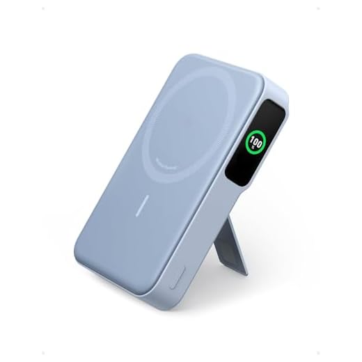 Anker MagGo Power Bank, Qi2 Certified 15W Ultra-Fast MagSafe-Compatible Portable Charger, 10,000mAh Battery Pack with Smart Display and Foldable Stand, For iPhone 15/14/13/12 Only(USB-C Cable Include)