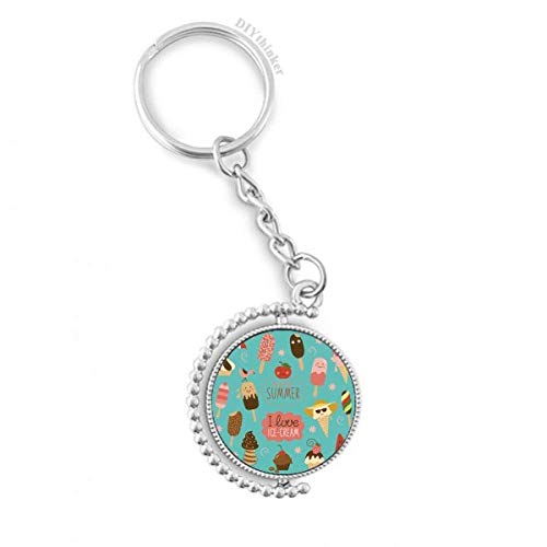 Key ring chain rotatif pomme et melon d'eau multicolore 1,2 x 3,5 pouces