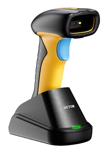NETUM Upgraded QR Industrial Bluetooth Barcode Scanner with Charging Dock, Wireless 2D 1D Bar Code...