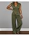 Women's Fashion Commuter Two Piece Set Sexy V-Neck Sleeveless Vest Tops and Long Pant Suits 02 Black L