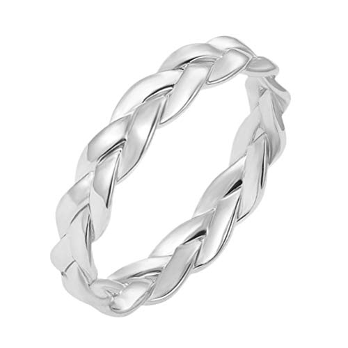 Bague femme twist argentée bijoux tendance en alliage créatif simple