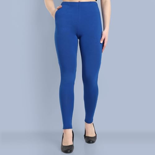 Image of ONE SKY Women Full Length Leggings | Cotton Modal Spandex Blend | High Waist Stretchable & Bio-Washed Fabric | Colour-Lock Technology | Comfortable Leggings for Women