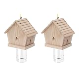 GRTRE 2 Pack Wood Carpenter Bee Trap for Outside - Best Bee Trap - Wood Boring Bee Trap- Nature Chalet Style Carpenter Bee Traps Outdoor Hanging - Insect Traps Removes Carpenter bee