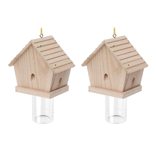 GRTRE 2 Pack Wood Carpenter Bee Trap for Outside - Best Bee Trap - Wood Boring Bee Trap- Nature...
