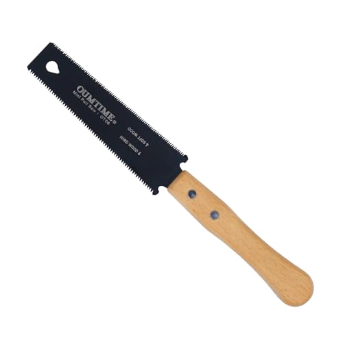 OUMTIME Mini Hand Saw 6 Inch Japanese Pull Saw with Double Edges of 12/17 TPI Flush Cut Saw for Hardwoods/Softwoods Woodworking Tools