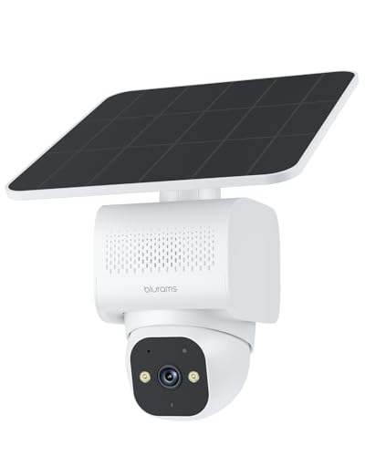 blurams 4K Ultra HD Security Cameras Wireless Outdoor Outdoor Camera w/5W Solar Powered AOV 24/7 Recording with SD AI Motion Tracking 2.4/5GHz WiFi 6 Color Night Vision