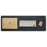 KIBODO - Tapis de Souris XXL, Grand Tapis Clavier et Souris pour Ordinateur Ergonomique taille XL 90x30cm, Précision et Classe, Tissu Doux Confortable et Protecteur, Nettoyage Facile (Dark Grey)