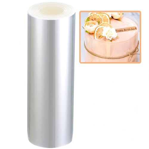 KUAYB Acetate Cake Collar 8 x 394inch Transparent Cake Rolls Clear Acetate Sheets Mousse Chocolate Collar Acetate Roll for Baking Surrounding Edge Decorating