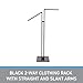 SSWBasics Clothing Rack - Black 2-Way - Straight & Slanted Arms with Black Matte and Chrome Accents - Adjustable From 48