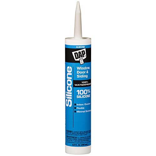 DAP 08649 10.1-Ounce Window and Door 100% Silicone Rubber Sealant, Almond