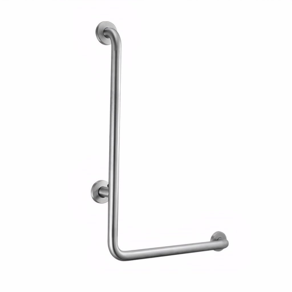 Barras de Apoyo para El Baño,70x50cm Acero Inoxidable Barra de Apoyo para Ducha en Forma de L,Pasamanos de ángulo Recto Montado en la Pared para Mujeres Embarazadas, Pe(Size:cepillado,Color:derecho)