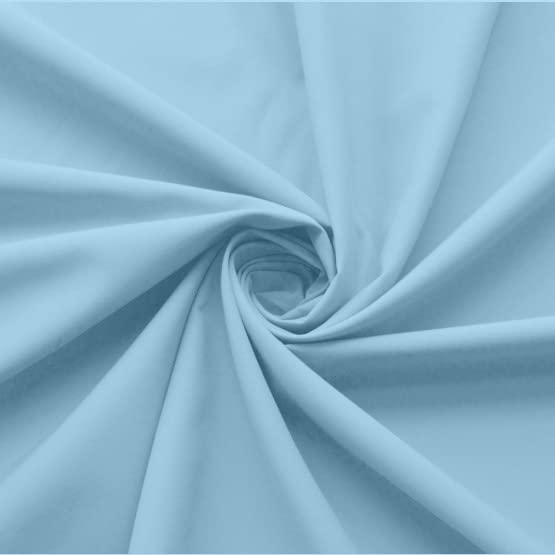 Dust Ruffle with Split Corners - 100% Cotton - for Nursery Crib Toddler Bedding Crib Bed Skirt for Baby Boys or Baby Girls, 14" Drop (Baby Blue)