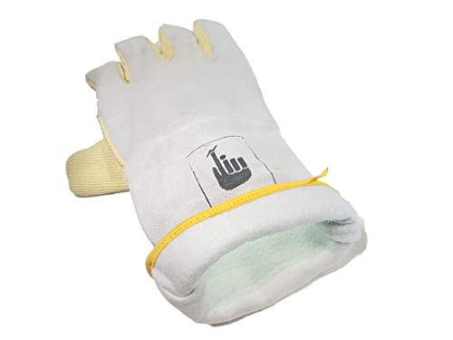 Image of Kevlar Para-Aramid & Split Leather Welding Gloves, Heat & Flame Resistant up to 200C, Heavy Duty Long Cuff Safety Gloves for Furnace, Foundry & Industrial Work, Pack of 1 Pair