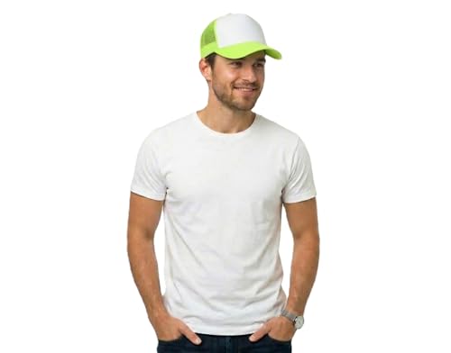 Image of NYFASHION101 Plain Mesh Trucker Hat - Breathable 6-Panel Daily Snapback Cap, Customizable Ideal for DIY Embroidery & Patches