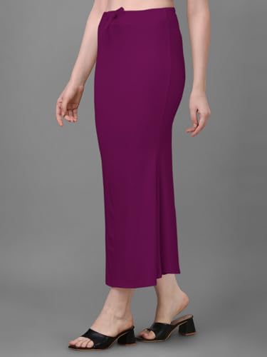 Image of Women's Saree Shapewear Petticoat, Cotton Blend Stretchable Mermaid Skirt, High Waist Tummy Control, Smooth Curve Fit with Adjustable Drawstring