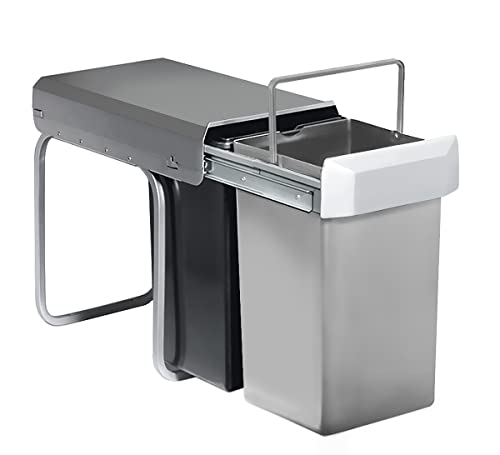 Wesco 12871 Double-Boy Einbaueimer 2 x 15 Liter Anthrazit-grau