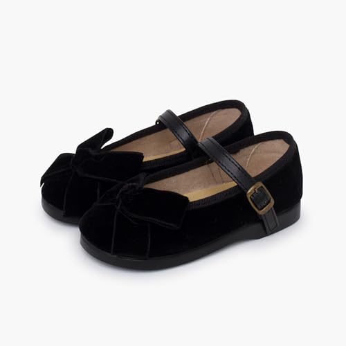 Mary Janes Leather-Type Strap Velvet Bow4