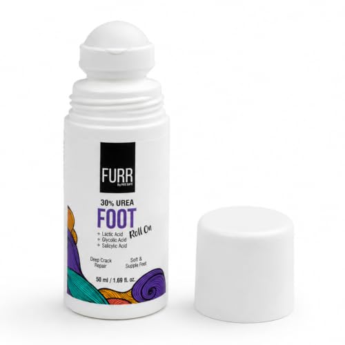 Image of FURR 30% Urea Foot Cream Roll On 50ml | Foot Roll On for Dry & Cracked Heels | Lactic Acid, Glycolic Acid, Salicylic Acid | Repairs, Hydrates, Softens | For Sensitive Skin