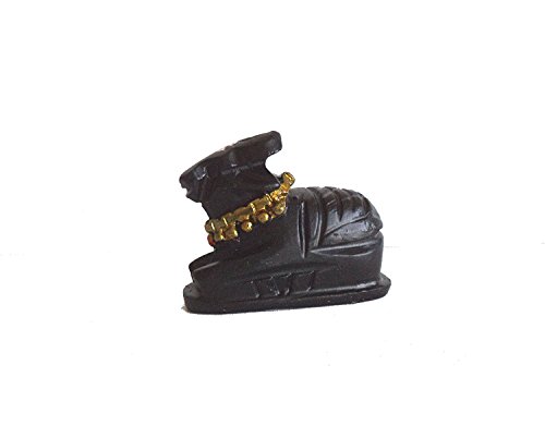 Image of Nandi Idol, Handcrafted Matt Finish Shiva's Cow Statue for Temple Puja & Home, Nandi Pindi Showpiece, Ideal Gift Item for Housewarming Black (Small)