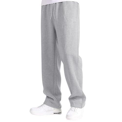 Baggy Sweatpants Men Big and Tall Wide Leg Sweatpants with Pockets Drawstring Fleece Joggers Soft Cotton Lounge Pants2