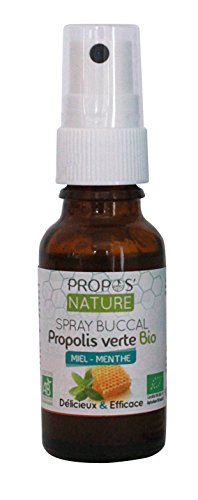 Propos Nature - Spray Buccal Propolis Verte Bio Miel Menthe - Sans Alcool (Certifié Ab) - Contenance : 20 ml