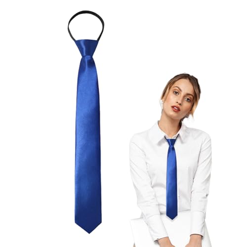 Image of Luckyvestir Womens Tie, Pre Tied Black /Red Ties for Women Adjustable Zipper Womens Necktie