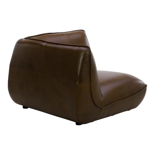 Sillón cuero tapizado marrón oscuro moderno
