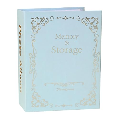 ＡＷＨＡＯ Álbum de Fotos de 4x6, álbum de Fotos, álbum de Recortes, Bricolaje, con 100 Bolsillos, para Fiesta, Cumpleaños, Azul Claro, Individual