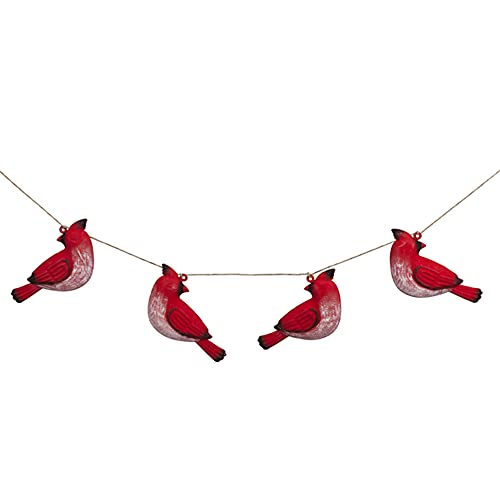 Midwest-CBK Red Cardinal Holiday Garland, Metal, 60 Inch