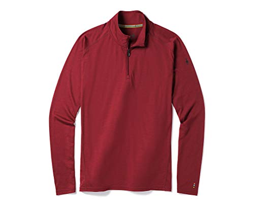 Smartwool Menâ€™s Â¼ Zip Pullover - Merino 150 Wool Sweater Tibetan RED Large