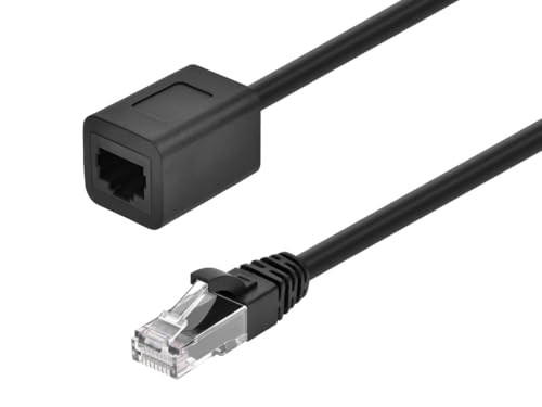 Cable Extensor Ethernet Monoprice Cat6A 0.3 m Negro miniatura 1