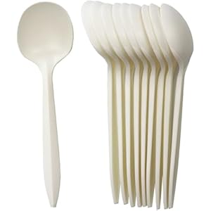 GreenWorks Eco-Friendly Plant Starch Disposable Soup Spoons,1000 ct Cornstarch Bio-Based Cutlery Utensil Soup Spoon