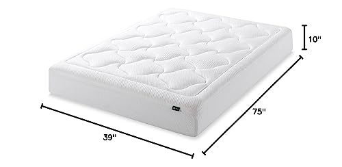 Image of Zinus 10 Inch Cloud Memory Foam Mattress, Twin, Fiberglass Free, Pressure Relieving, Mattress in A Box, CertiPUR-US Certified, White