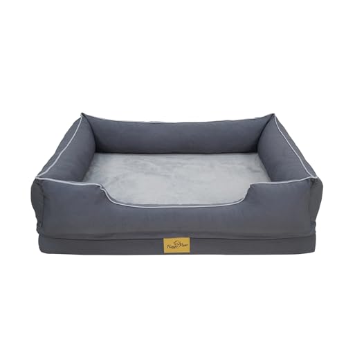 BingoPaw Orthopedic Dog Bed Sofa Medium Washable Grey M(77X63X18cm)