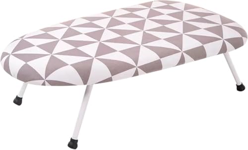 Image of Handcuffs Ironing Board Tabletop Ironing Stand with Foldable Legs | Portable Mini Iron Table for Small Spaces Dorms & Laundry Rooms (Grey /White)