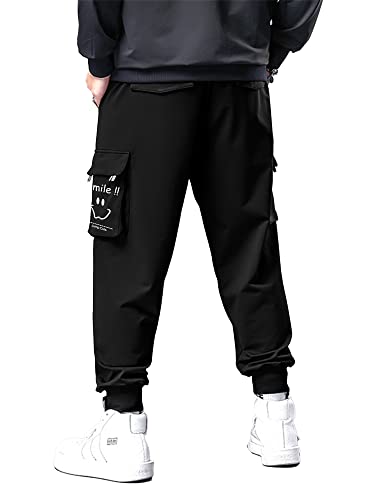 Image of Jump Cuts Mens Printed Black and White Loose Fit Polyester Cargo Pant