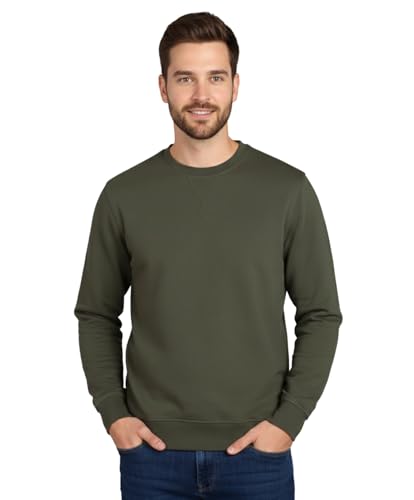 Image of Alan Jones Clothing Men's Crew Neck Solid Pure Cotton Sweatshirt